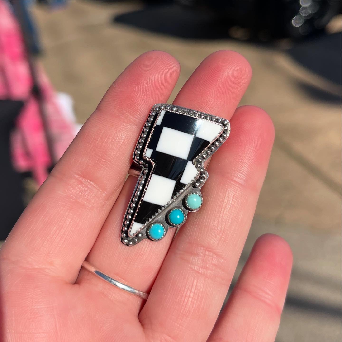 Lightning bolt ring size 8 adjustable