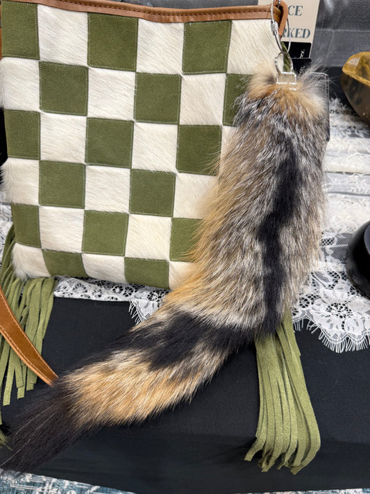 Grey Fox Tail Bag Charm