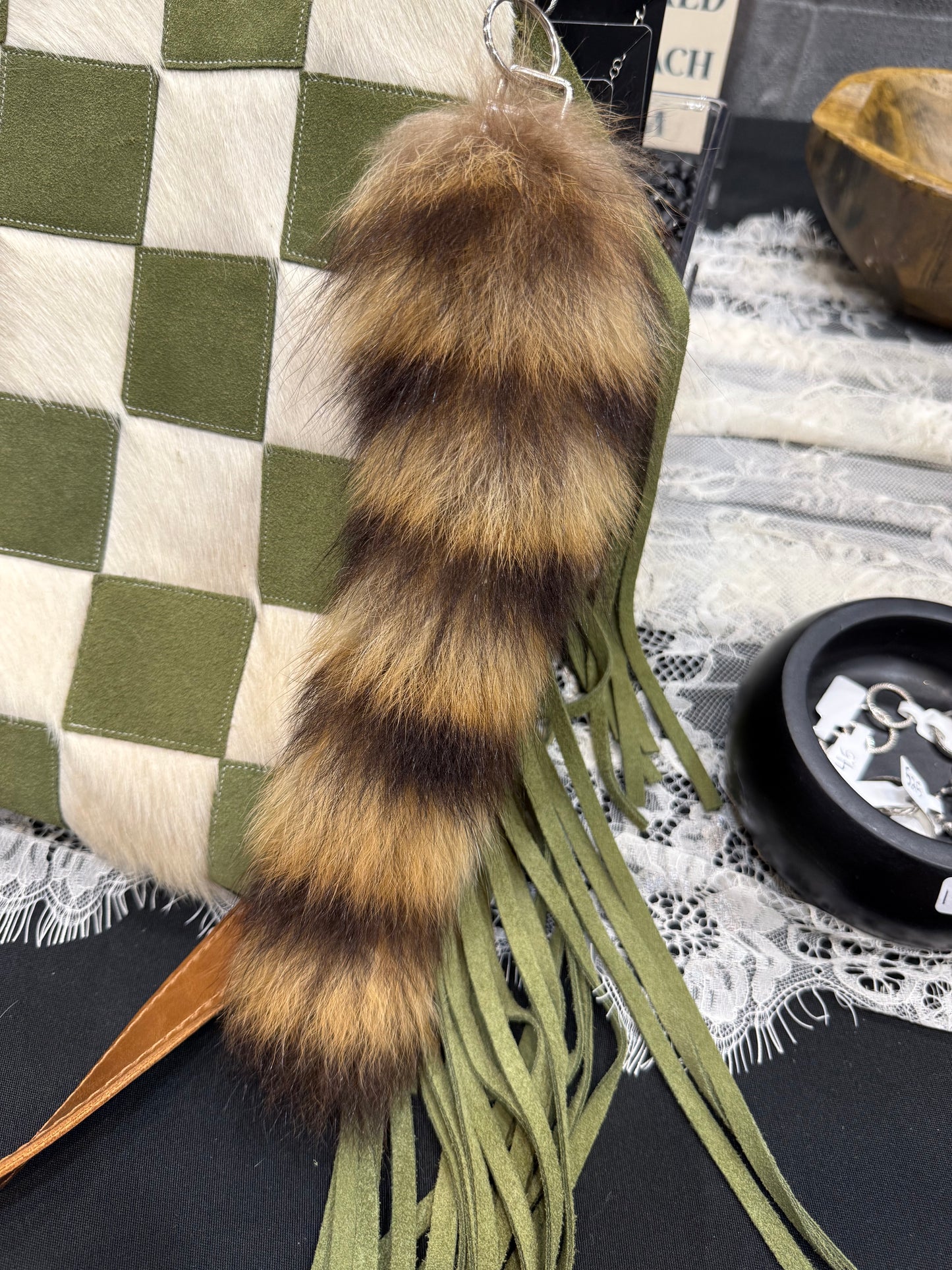 Raccoon Tail Bag Charm